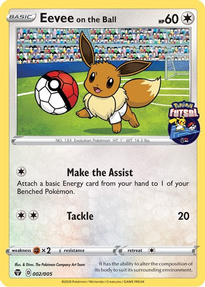 Eevee on the Ball 002 005 Pokemon Futsal - Miscellaneous Cards & Products - #002/005