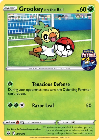Grookey on the Ball 003 005 Pokemon Futsal - Miscellaneous Cards & Products - #003/005