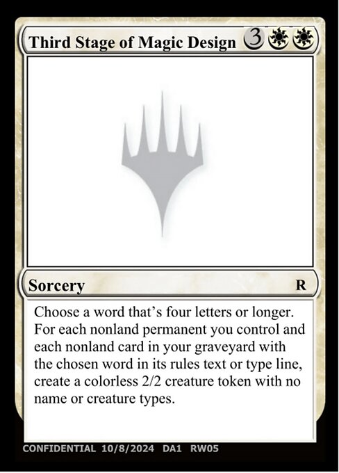 Third Stage of Magic Design - Un-Known Event Playtest Cards - #RW05f