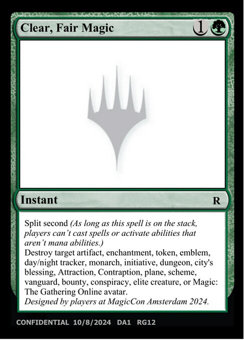 Clear, Fair Magic - Un-Known Event Playtest Cards - #RG12b