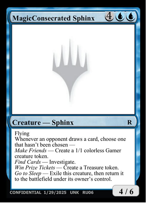 MagicConsecrated Sphinx - Un-Known Event Playtest Cards - #RU06a