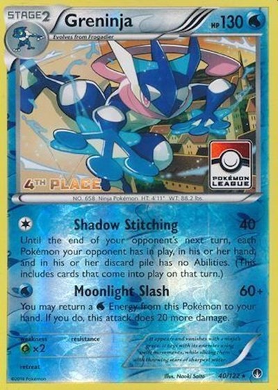 Greninja 40 122 Pokemon League 4th Place - League & Championship Cards - #040/122