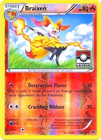 Braixen 12 124 Pokemon League - League & Championship Cards - #012/124