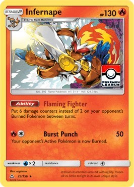 Infernape 23 156 Pokemon League - League & Championship Cards - #023/156