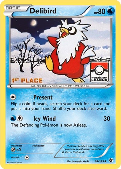 Delibird 38 149 Pokemon League 1st Place - League & Championship Cards - #038/149