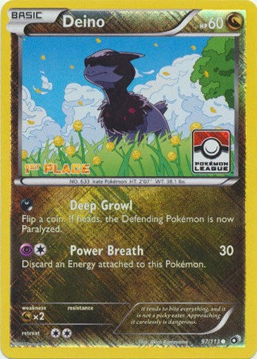 Deino 97 113 Pokemon League 1st Place - League & Championship Cards - #097/113