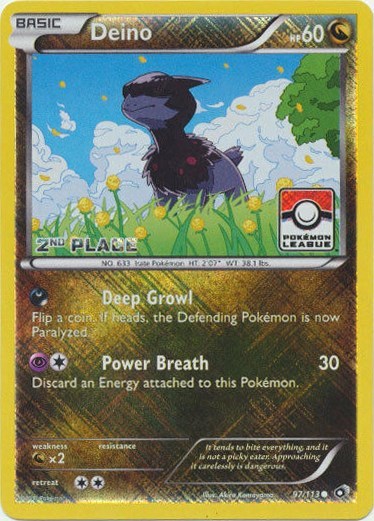 Deino 97 113 Pokemon League 2nd Place - League & Championship Cards - #097/113