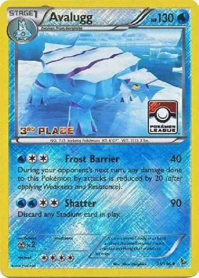 Avalugg 31 106 Pokemon League 3rd Place - League & Championship Cards - #031/106